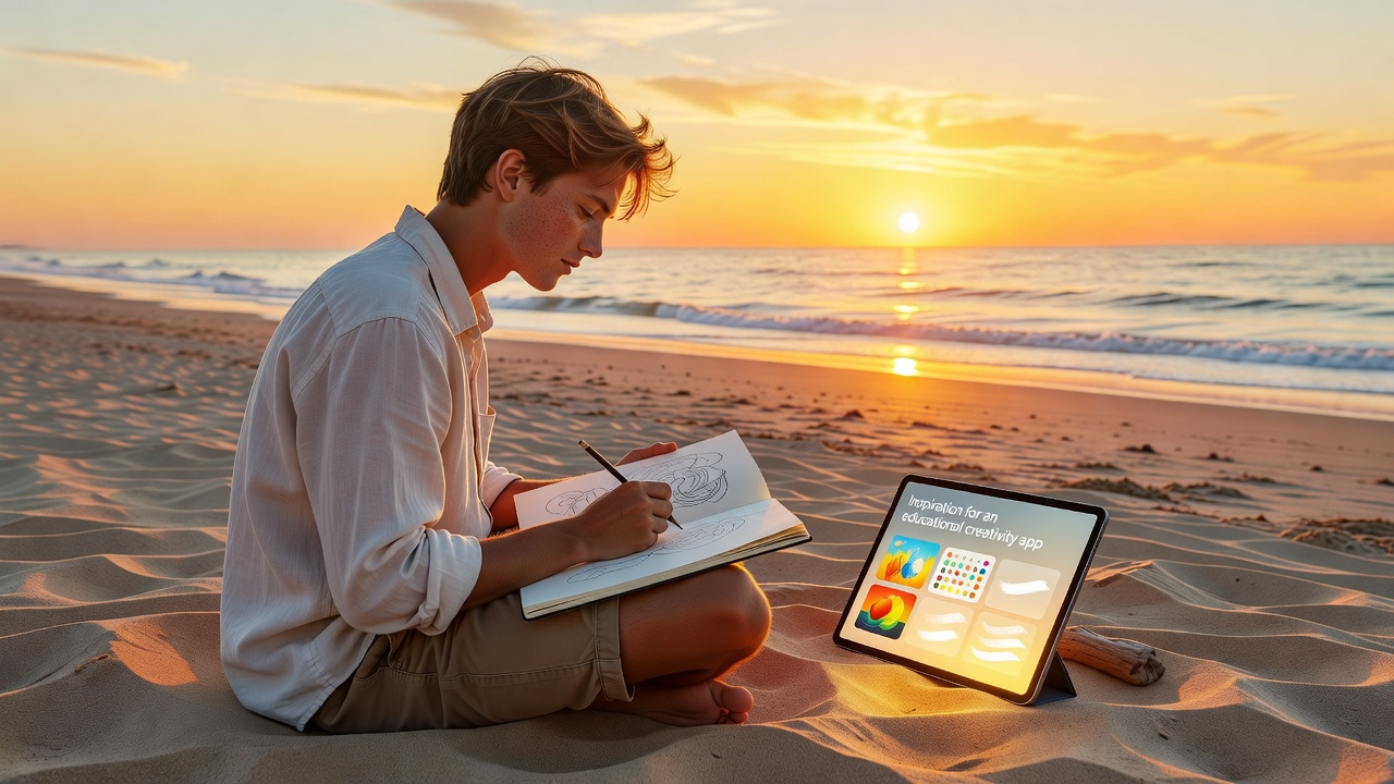 Creative Drawing at Sunset