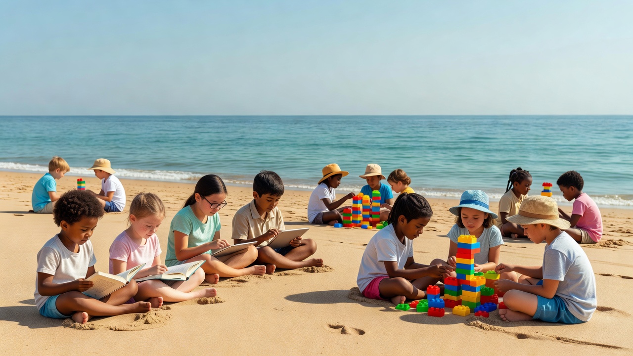 Diverse kids learning